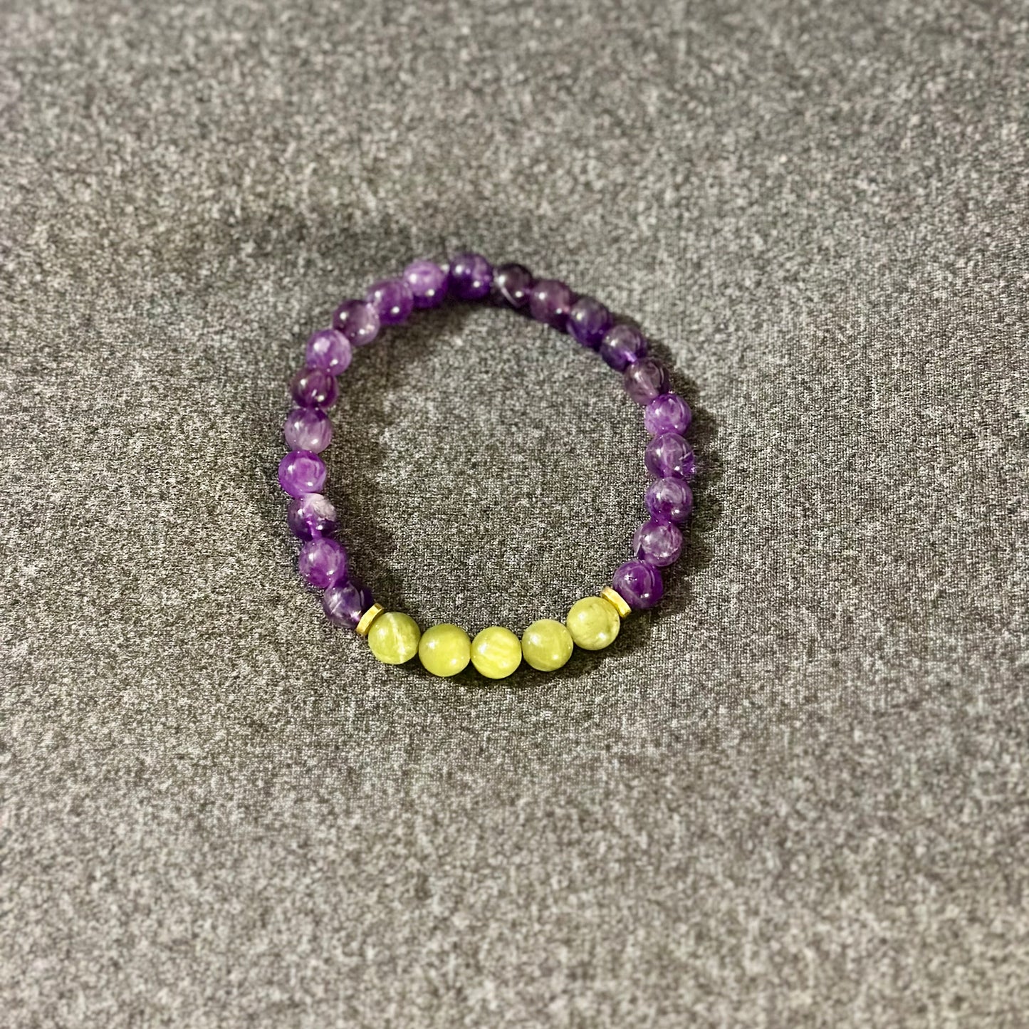 Amethyst and Jade bracelets