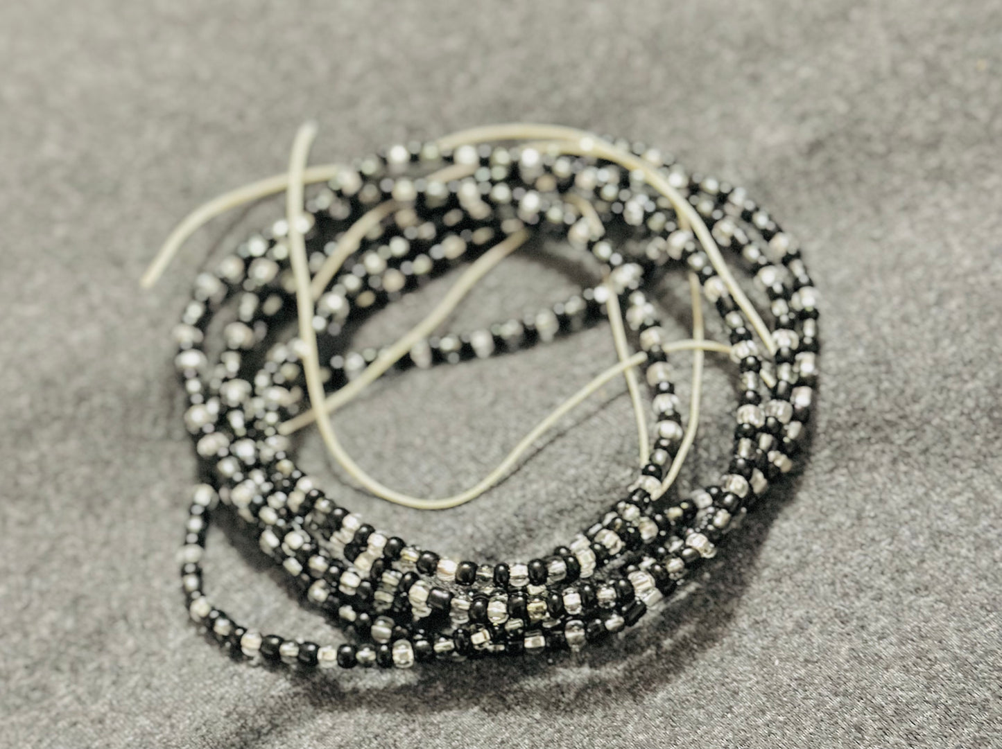 Black and Silver Waistbeads